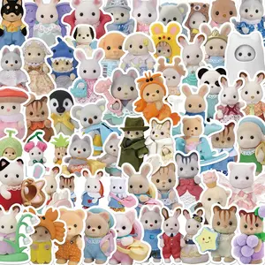 Cartoon Animal Pattern Sticker, 100pcs/set Cute Self Adhesive Decorative Stickers, DIY Decals for Water Bottle, Laptop, Phone Case
