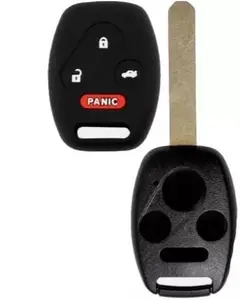 4 Button Remote Key Shell Case with Chip Holder Replacement for Honda Civic, Civic Hybrid, Accord, Pilot, CR-V 2005 - 2013 + Protective CASE (No Chip or Electronics are Included)