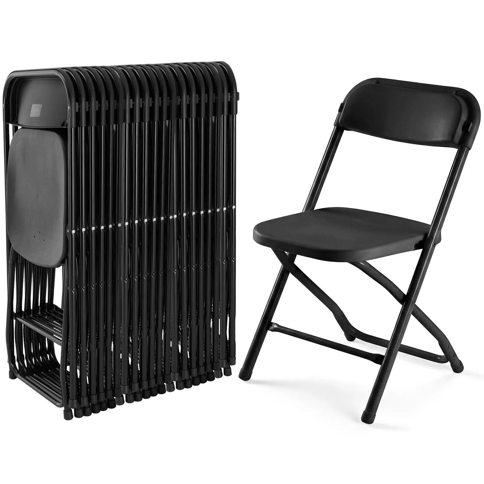 DUMOS Upholstered Plastic Folding Chair - Steel Frame, 330lb Capacity, Portable Stackable Comfortable Functional Folded-Over Commercial Chair for Events, Indoor Outdoor Use (Office), Folded-Over Folding Chairs, Comfortable Folding Chairs