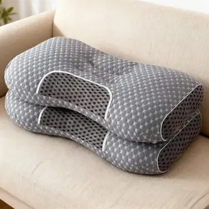 Ergonomic Neck Support Pillow, Polyester Fiber Filled High Elasticity, Washable Long-Lasting Sleep Cushion, Comfortable Deep Sleep