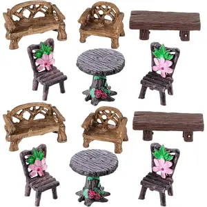 12PCS Fairy Garden Accessories Mini Table and Chair Set Micro Landscape Decoration DIY Handicraft Gift - Home Improvement. Outdoor