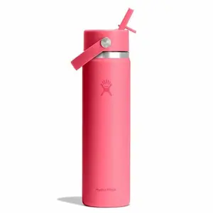 Hydro Flask 24 oz Wide Mouth Bottle with Flex Straw Cap Double Wall Insulation Leakproof Dishwasher Safe Drinkware