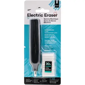 Electric Eraser, Includes 30 Eraser Refills. Suitable for use with Graphite Pencils and Color Pencils.