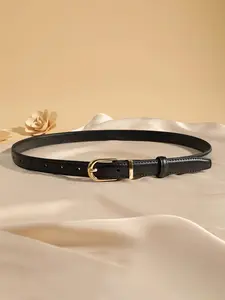 Women's Casual Pin Buckle Belt, 1 Piece, Perfect for Various, Stylish and Versatile Waistband, Ideal for Everyday Wear, Adjustable Flat Buckle, Solid Color Belt, Adjustable Belts