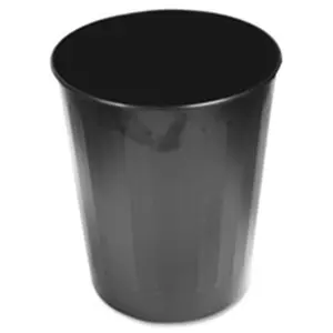 212 MAIN Sturdy Open-Top Stainless Steel Wastebasket - 6gal, Fire-Safe, 13in D x 14in H, Black, Raised Base