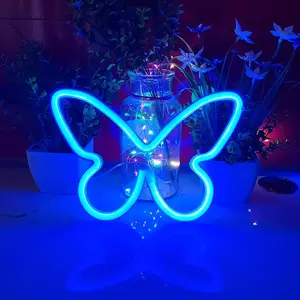 Butterfly LED Neon Sign, USB and Battery Powered Mini Night Light, Bedroom Girls Room Decor, Christmas Holiday Wedding Party Atmosphere Lamp, Led Neon Lights, Ambient Night Lights, Decorative Neon Light, Neon Lamps