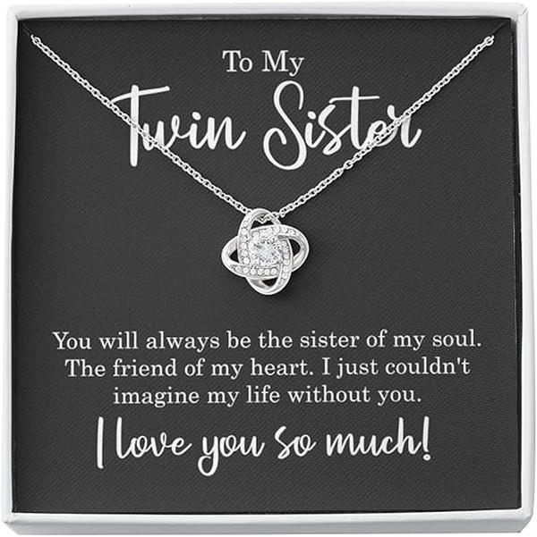 Necklace for Twin Sister, My Sis Necklace, Birthday Gift for Her, Twin Sister Jewelry