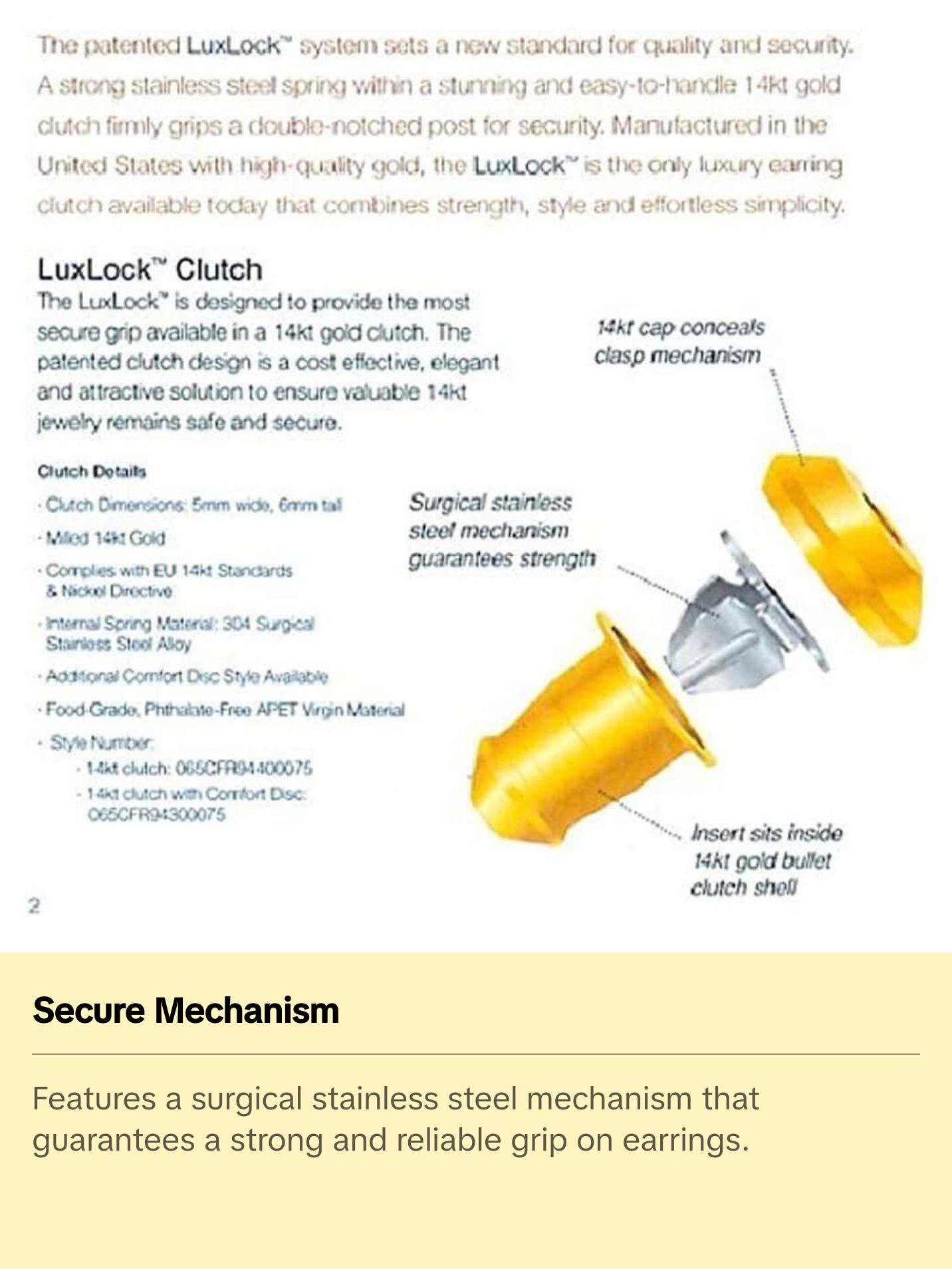 World's most secure Patented Replacement Earring Back in .925 Silver