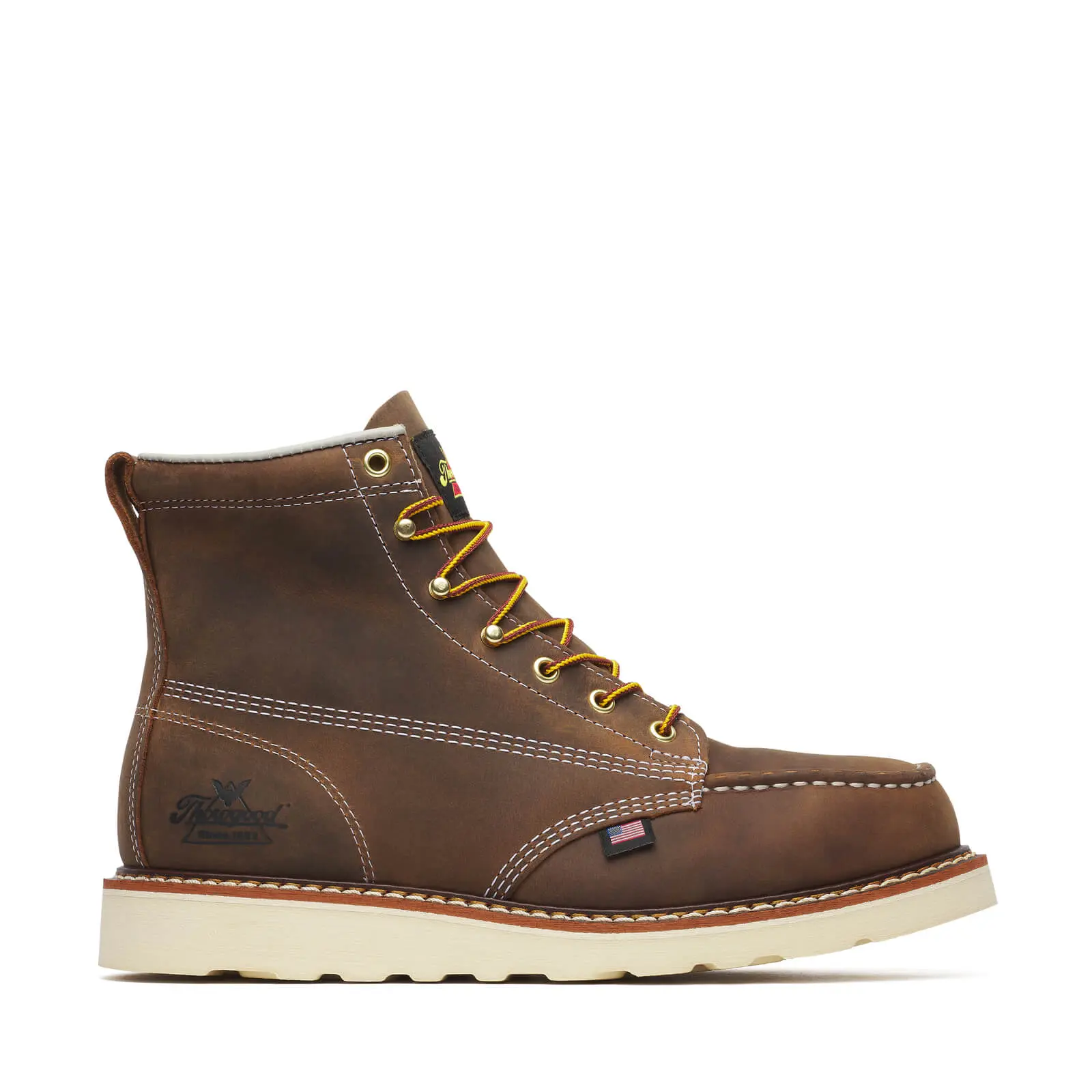 Thorogood Men's American Heritage 6 Inch Steel Toe Trail Crazy Horse Moc Toe MaxWear Wedge