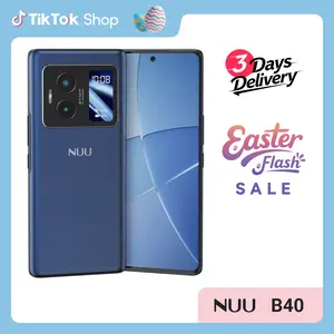 NUU B40 5G All-New Vista Display Cell Phone Dual AMOLED Screen Interface OLED Screen 120Hz 64 MP Camera (Sony Sensor) 8GB / 256GB Android 15 | Exceptional Viewing | US Version | 1 Yr Warranty | Midnight Grey