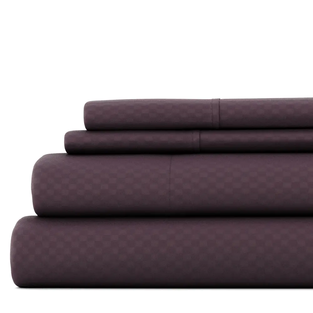 Checkered Embossed 4-Piece Sheets Set