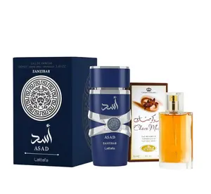 2 Pack of Lattafa Asad Zanzibar for Men Eau de Parfum Spray 100ml and choco musk perfume 50 ml