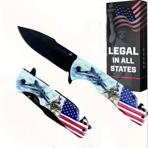 Patriot Series Pocket Flag-Small Legal Knives fo EDC-Patriotic Gifts-Flag Tactical Folding Knives For Men Boys Teenage-Nice Hand Folding Knife