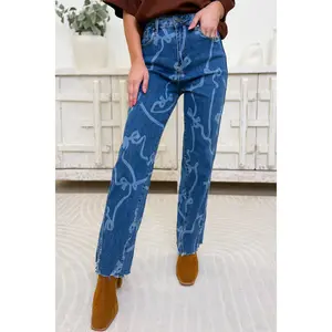 Bows Before Bros Baggy Straight Leg Jeans - Bows