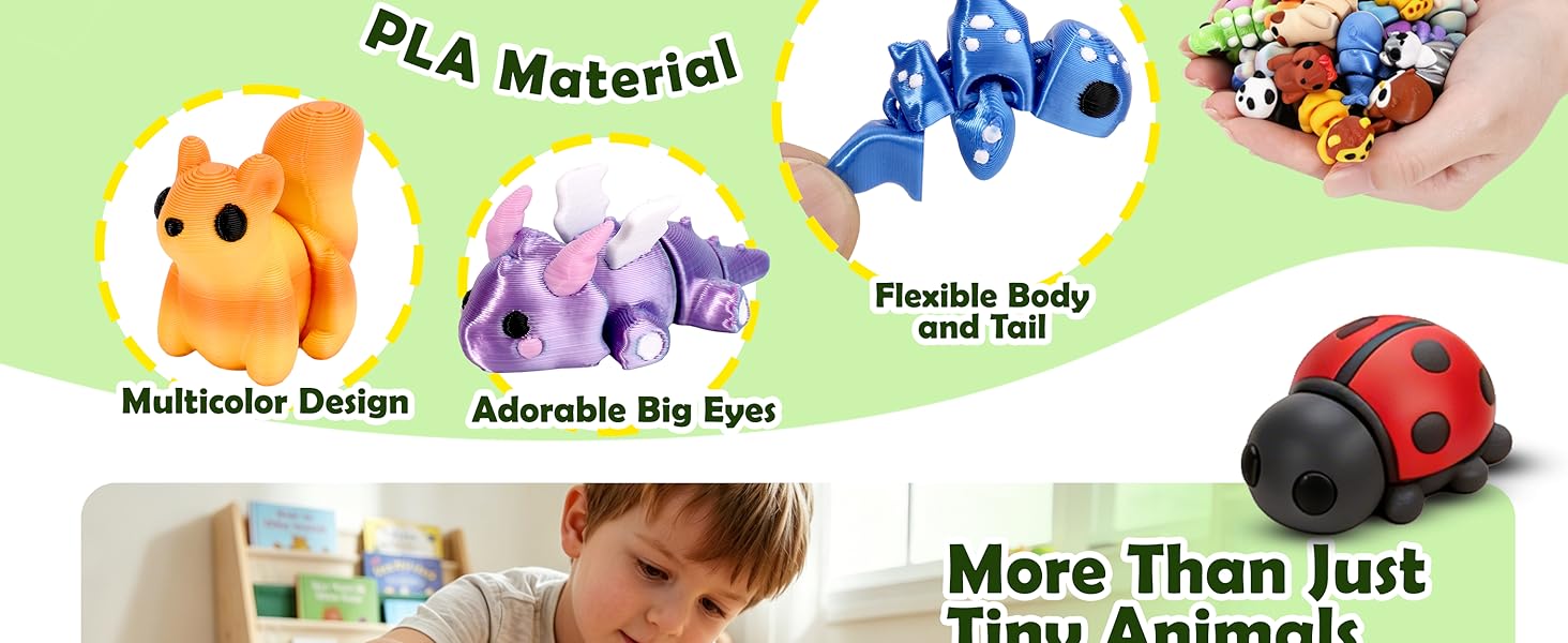 40PCS Mini 3D Printed Cute Animal Figures Set - Articulated Fidget Toys, Sensory Products, Whimsical Mini Gifts for Party Favors, Classroom Prizes 40PCS Mini 3D Printed Cute Animal Figures Set - Articulated Fidget Toys, Sensory Products, Whimsical Mini Gifts for Party Favors, Classroom Prizes