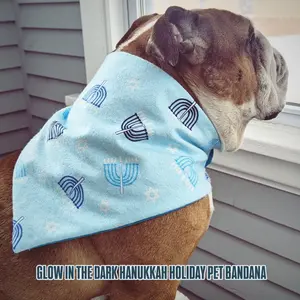 Glow In The Dark Hanukkah Holiday Pet Bandana