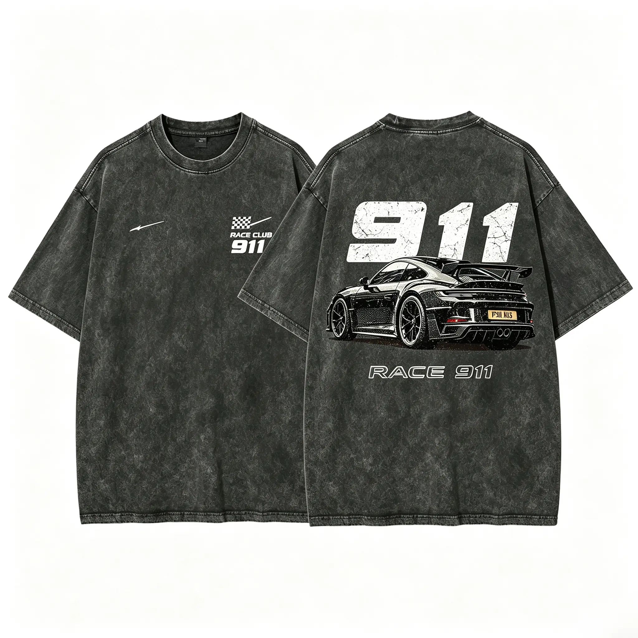 Men's 911 GT3 Racing Graphic T-Shirt, Casual Streetwear Top in Super Soft Washed Cotton, Round Neck Male Clothing, Mens Gifts, Menswear, Fabric, Gifts For Boyfriend