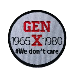 GenX #We don't care Iron On Embroidered Applique Patch