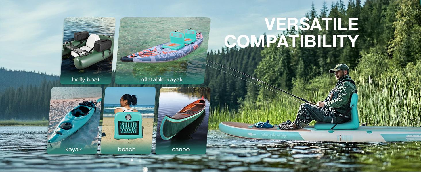 Niphean Inflatable Kayak Seat with Back Support, Sturdy Paddle Board Seat for Inflatable Boards, Canoe Seat, Boat Seat, SUP Seat, Supportive Kayak Seats with Back Support for Versatile Use