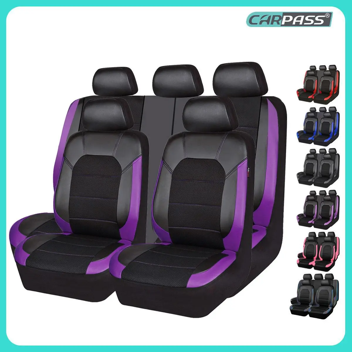 CAR PASS 5 seats NEW Leather and 3D Air Mesh Universal Fit Car Seat Covers, for Sedans,Trucks,Suvs,Airbag Compatible,Zipper Design CAR PASS 5 seats NEW Leather and 3D Air Mesh Universal Fit Car Seat Covers, for Sedans,Trucks,Suvs,Airbag Compatible,Zipper Design