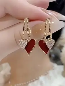 New Unique Simple Heart Pendant Earrings, Elegant Four Seasons Jewelry, Luxurious Exclusive Design, Stylish Ear Accessories