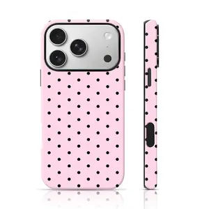 Vintage Dot Design Phone Case 2 in 1 Case for iPhone 17 Pro Max/16 Pro Max /15Pro Max 15/14/13/12 & Samsung S26 /S25Ultra Cute Phone Case