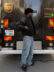 Straight Leg Denim Jeans Cotton Slant Pockets Washed Jean, Casual Fitted Wide Leg Jeans, Couple Matching Straight Loose Fit