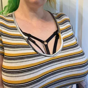 Black Adjustable Elastic Frame Bra/Strappy Harness