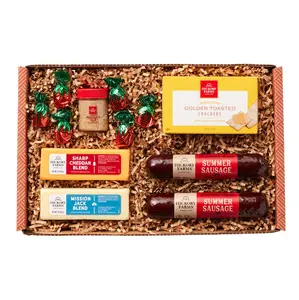 (A)Hickory Farms Farmhouse Meat & Cheese Food Gift Basket (Small) - Box Set | Charcuterie Board Food | Summer Sausage | Father's Day | Mother's Day | Easter | Christmas | Holiday | Housewarming | Gourmet | Sympathy | Care Package