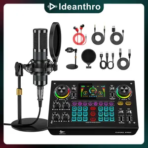 【US】Ideanthro C200 PRO-P15 Sound Card Kit | Dual-core DSP | Audio mixer with dual microphone and headphone connectivity | Adjustable tone and voice changer | Streaming equipment for PCs and mobile devices