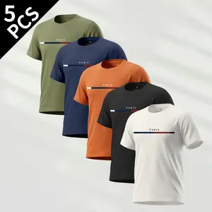 men's t shirts Set Sport Short Sleeve T-Shirt, Casual Commute Wear, Gym Office Use, Minimalist Brand Letter Logo, Quick Dry Breathable Elastic Fabric summer outfits guys gifts