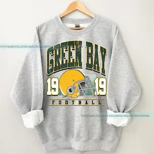 [Sale Up To 50%] Green Bay Football Vintage Sweatshirt, Retro Green Bay Varsity Crewneck Sweatshirt, Green Bay Long Sleeve, Packer Fan Gift, Gift For Fan, Trendy USA Cotton Fabric