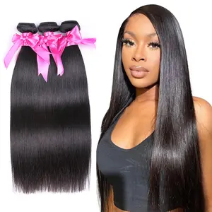 [NEW IN] Yawawe Budget Friendly 10A Grade Brazilian Virgin 100% Human Hair Straight for Women Quick Weave Sew in/Glue in Viral Hair Bundles