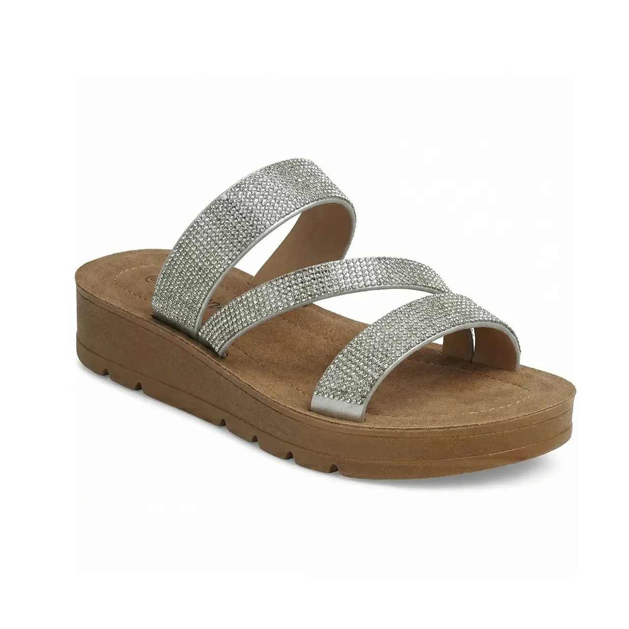 JEKO Braid Strap Women's Platform Slide Sandals - Open Toe, Slip-On, Rhinestone-Accented Fabric, Cushioned, Non-Slip, Lightweight Trendy Summer Shoes for Beach, Party, Braid Strap Women's Platforms & Wedge Sandals, Anti-Skid Women's Platforms & Wedge Sand