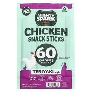 Mighty Spark Chicken Snack Sticks, Teriyaki Style, 4 Sticks