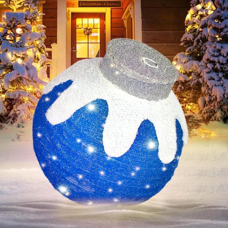 2-Pack Lighted Outdoor Christmas Ball | 8 Modes 80LED + Collapsible (RedGreen)