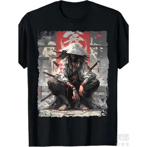 Samurai Sword Katana Ninja Japan Manga Anime Streetwear T-Shirt Same style for men and women 2025 summer short-sleeved printed T-shirt pure cotton 220G