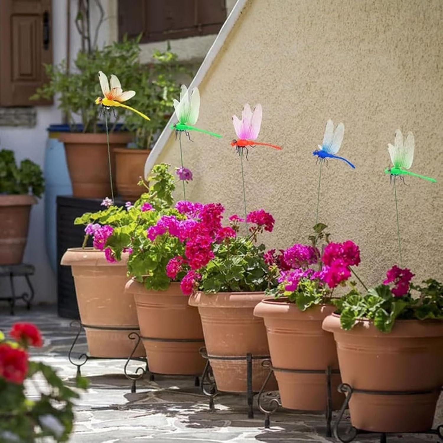 4/8/12PCS Dragonfly Hat Clip Bug Repellent,Outdoorhat Clip on Fake Dragonfly Rod clipfor Bug Repellent, 3D Dragonfly GardenStakes Decor, Multicolor Waterproof, EasyAttachment for indoor Outdoor Mosquito repellent DRAGONFLY