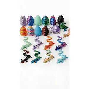 1/4/8 pieces of 3D printed Colorful Gradient dragon eggs, with laser-colored dragons, movable toys, suitable for children's birthday party gifts, treasure hunt games, classroom prizes, and children's holiday gifts