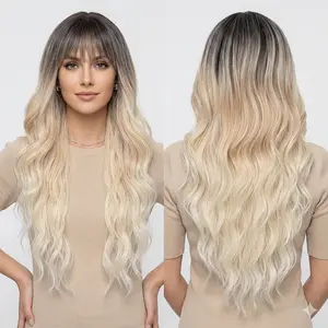 26Inch Ombre Blonde Long Wavy Hairline
