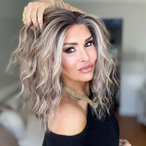 AISOM Chloe Hazelnut Short Water Wave 13x4 Free Part Lace Front Wig with Scandinavian Hairine Low Density 120% Glueless Wig 12 Inches Daily Use Women's Wig