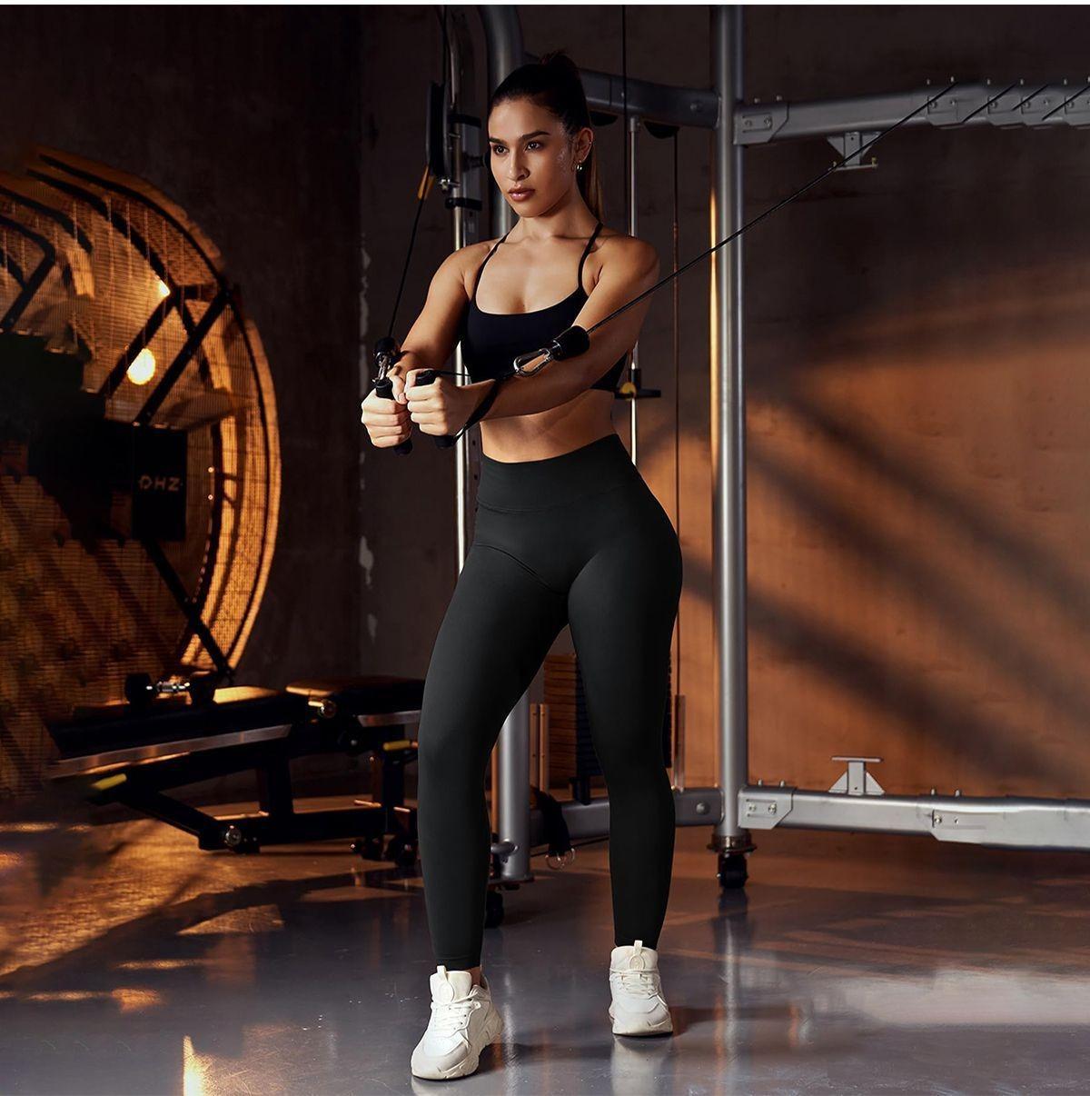 HALO LJ V-Back Scrunch Butt Leggings Women's High Waisted Tummy Control Workout Pants