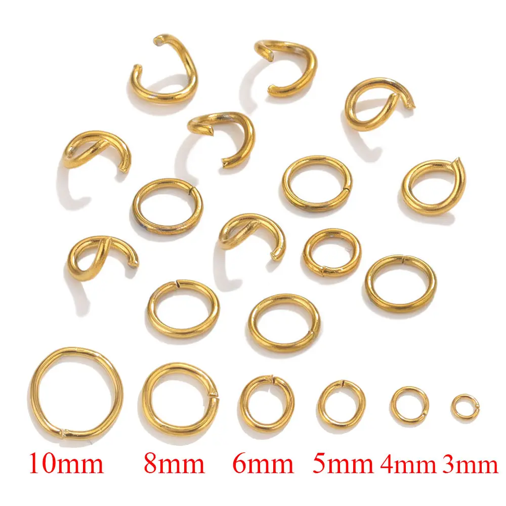 100pcs Gold Plated Stainless Steel Jump Ring Connector For Jewelry Making DIY Necklace Bracelet Connectors Jewelry Supplies