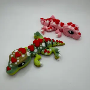 3D Printed Heart T-Rex – Poseable Dinosaur Figurine