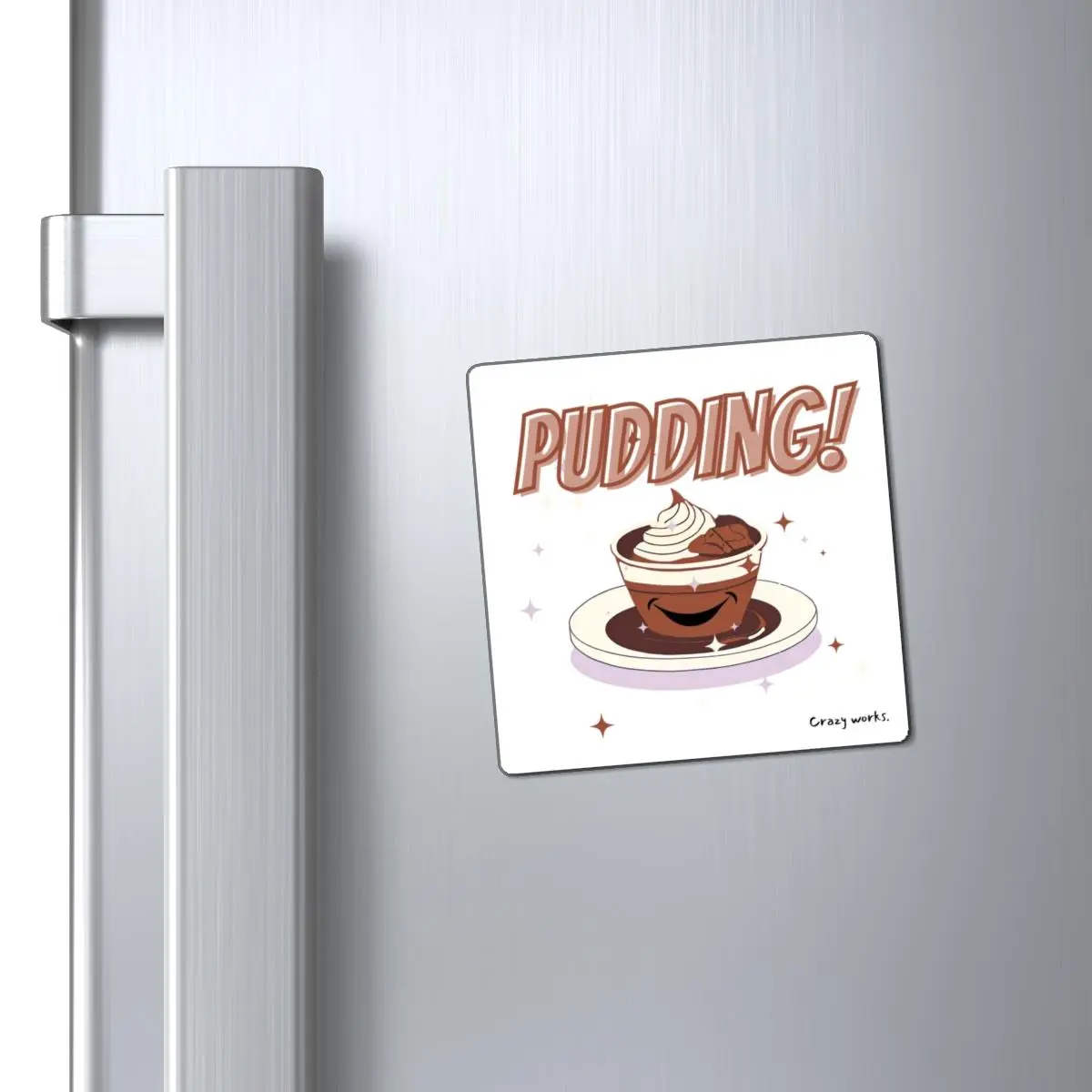 Magnets Set, Funny Quote Supernatural Pudding Crazy Works, Kitchen Decor Fridge Magnets, Refrigerator Magnet, Cute Gift Idea, Housewarming