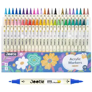 Jootle Dual Tip Acrylic Marker Set of 48, Paint pens markers artmarkers, Back to School, markers for coloring book, artist supplies