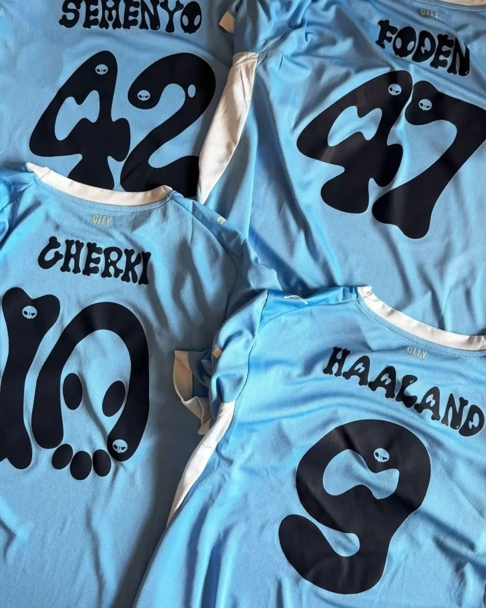 Halloween Sky Blue MC-Inspired Soccer Jersey Custom Name & Number Light Blue/ Black AZ
