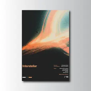 Interstellar Movie Poster Unframed, Sci-Fi Film Wall Art Print, Space Galaxy Aesthetic Decor, Christopher Nolan Cinema Poster