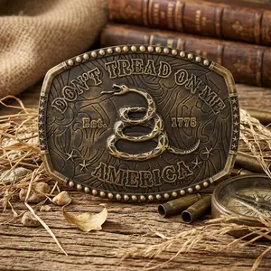 Men's Western Belt Buckles with American Flag Design - Cowboy Style Buckle for Men and Women, Hebillas Vaqueras Para Hombre, Durable Metal Western Wear Accessory for Jeans Pants Fashion