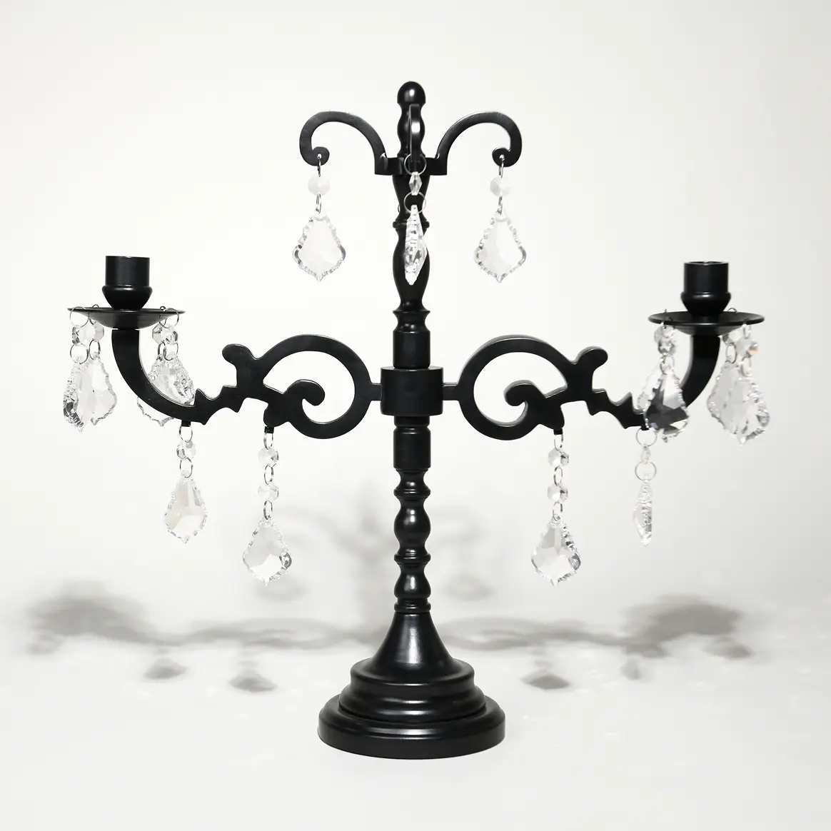 Crystal & Black Matte Statement Candelabra